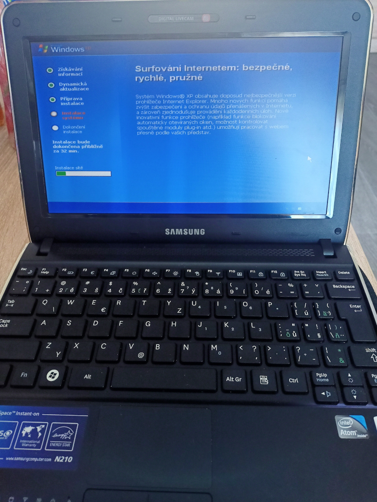 Samsung N210 netbook - windows XP setup