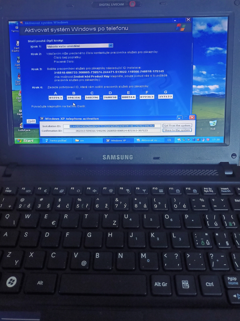 Samsung N210 netbook - windows XP activation
