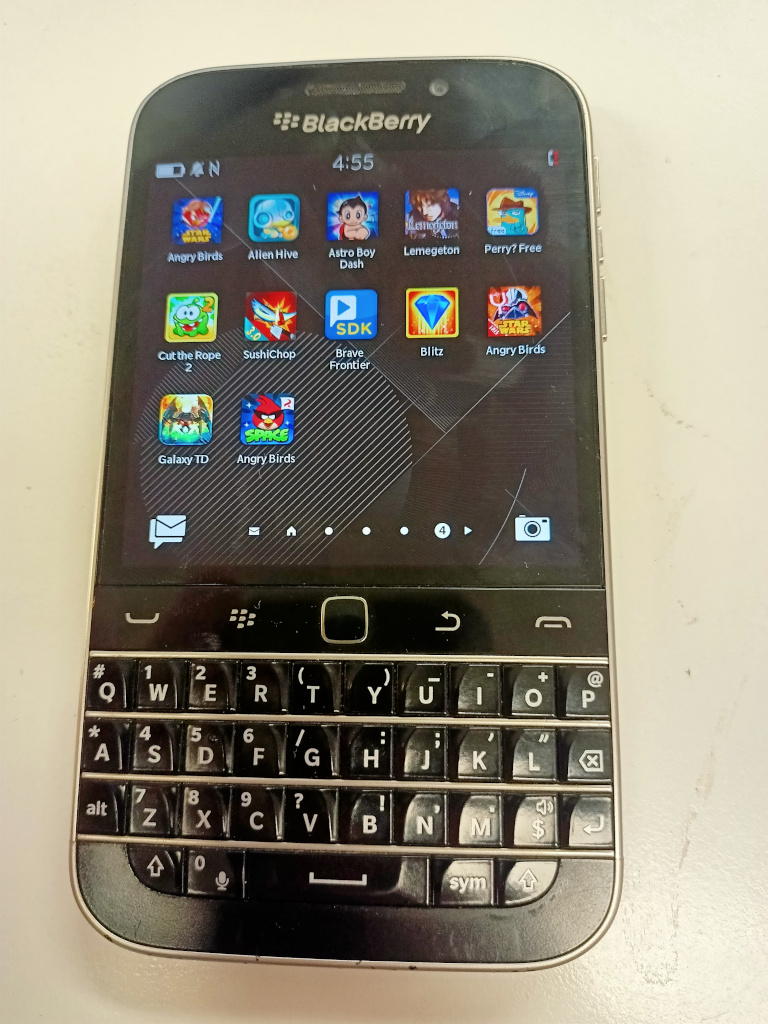 Blackberry Classic menu