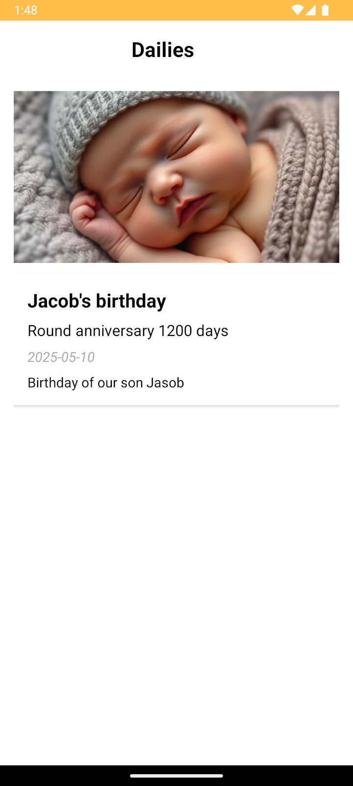 Dailies app - event detail