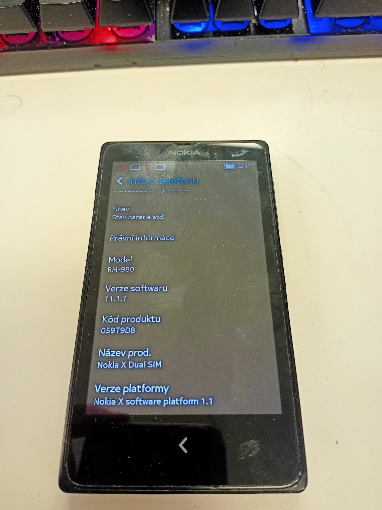 Nokia X info-screen